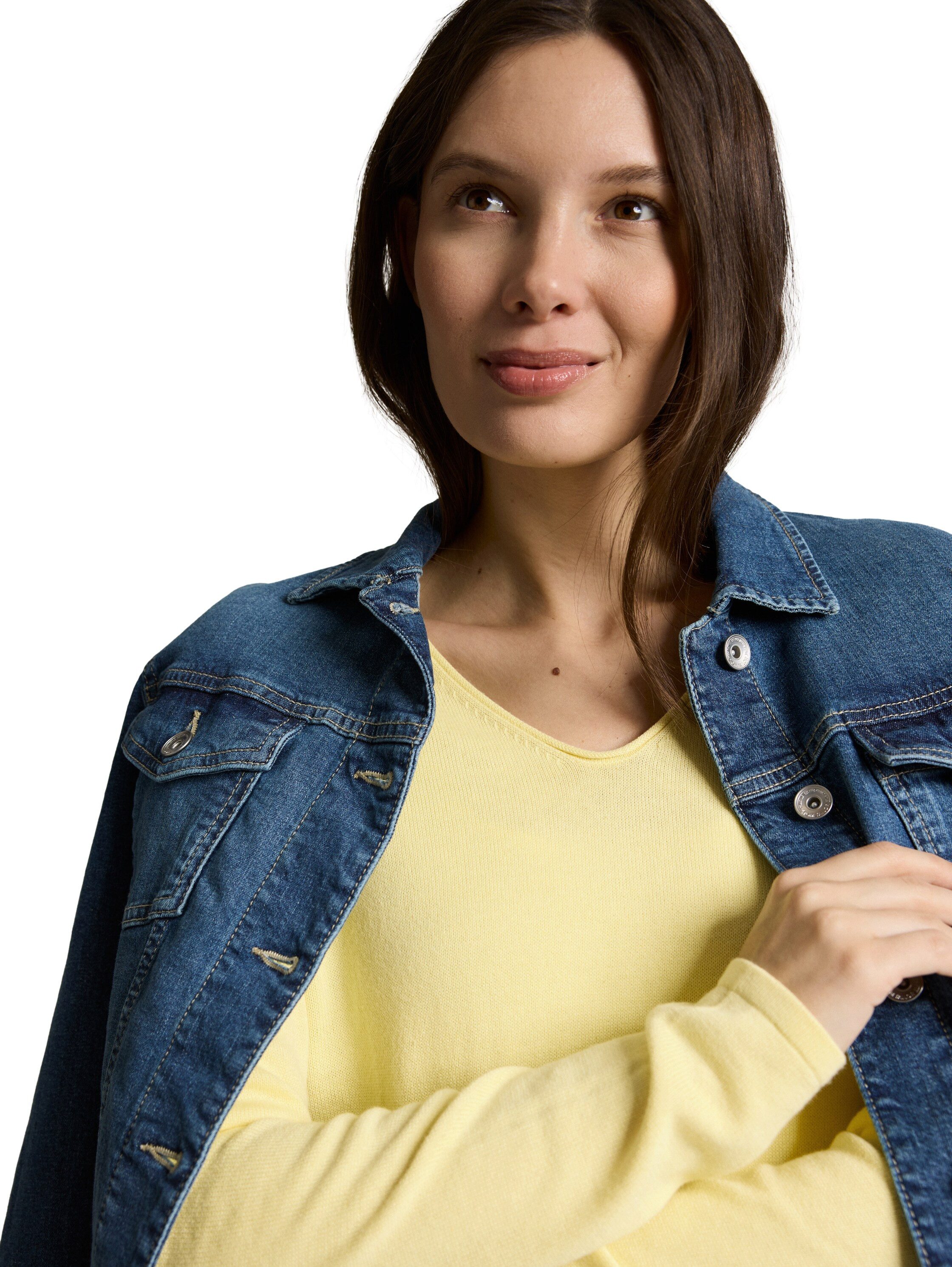 TOM TAILOR V-Ausschnitt-Pullover Regular mit V-Ausschnitt