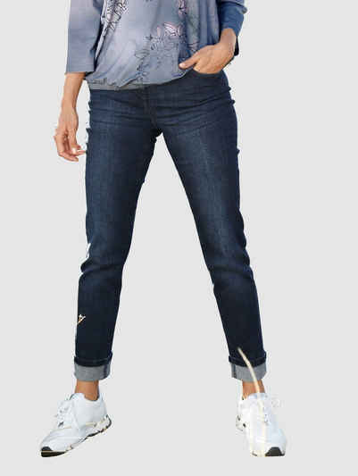 Paola 7/8-Jeans mit Hosenaufschlag und Zierband
