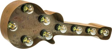 MARQUEE LIGHTS LED Dekolicht Old Guitar, ohne Leuchtmittel, Warmweiß, Wandlampe, Tischlampe Old Guitar 9 Lichtquellen E14 (exkl) - 61x38cm