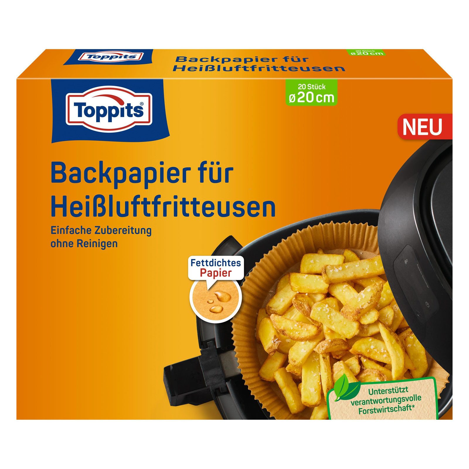 Toppits Backpapier, Ø 20 cm, für Airfryer