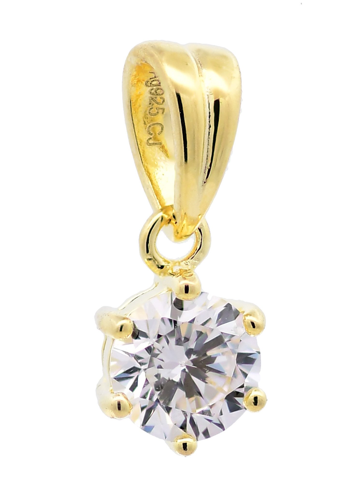 HOPLO Kreuzanhänger Anhänger Krappe 925 Silber vergoldet mit verg. Silberkette 36 cm, Made in Germany