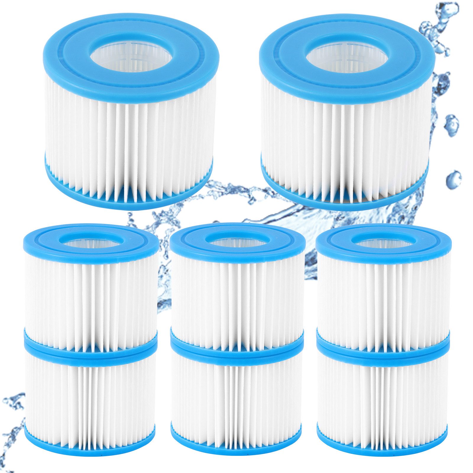 BlingBin Pool-Filterkartusche 8 Stück Filterkartusche VI für Whirlpools, Wasserfilter-Kartusche, Zubehör für Filterkartuschen für Lay-Z-Spa, Ersatz Filter Aufblasbare Pools für Bestway Miami, Monaco Lay-Z-Spa