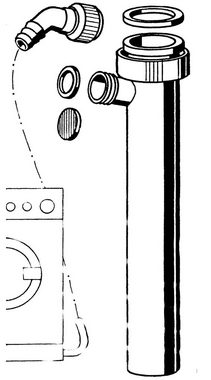 SANITOP WINGENROTH Siphon, (1-tlg., Tauchrohr, Winkelschlauchverschraubung 45), Weiß, Typ 1 1/4 '' x 40 mm x 250 mm, für Spüle, 221856