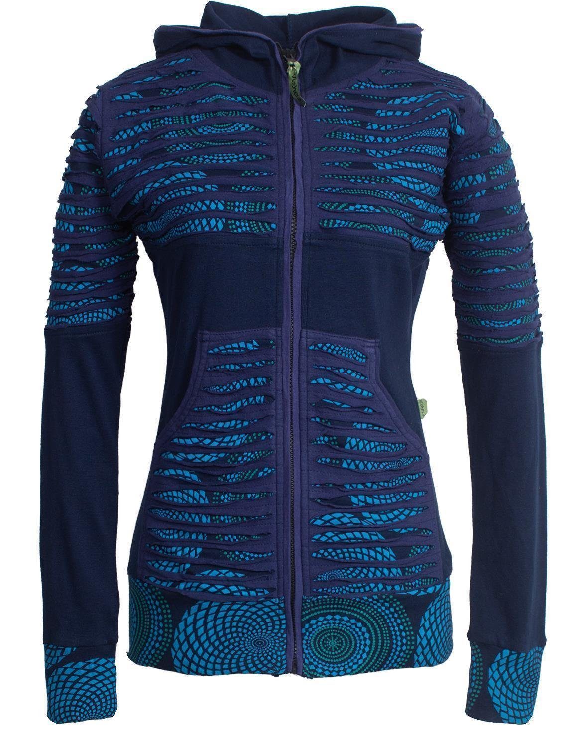 Vishes Kapuzensweatjacke Hoodie Kapuzenjacke mit Cutwork günstig online kaufen