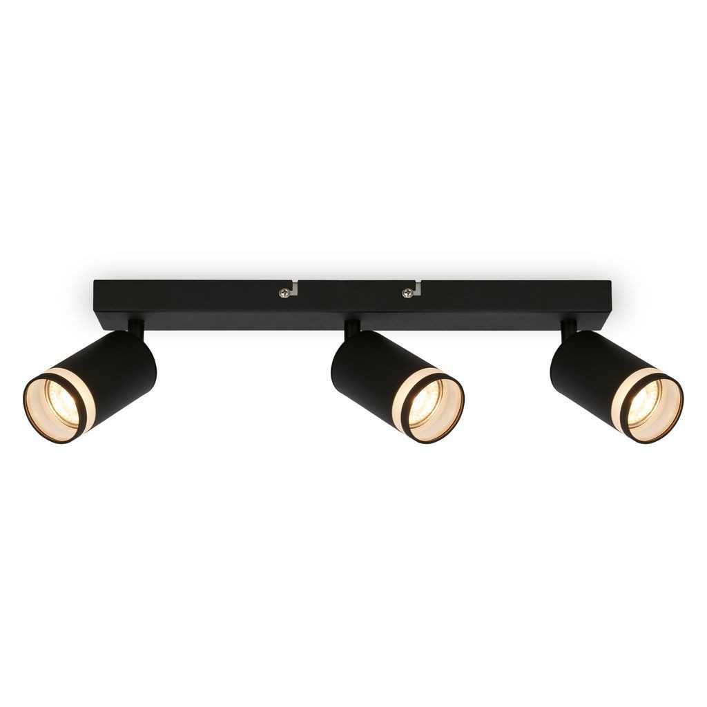 Briloner Leuchten LED Deckenleuchte 2832035, ohne Leuchtmittel, 2700K - Extra-Warmweiß, Deckenleuchte 40cm Schwarz GU10 max. 9W Wohnzimmer Schlafzimmer Küche