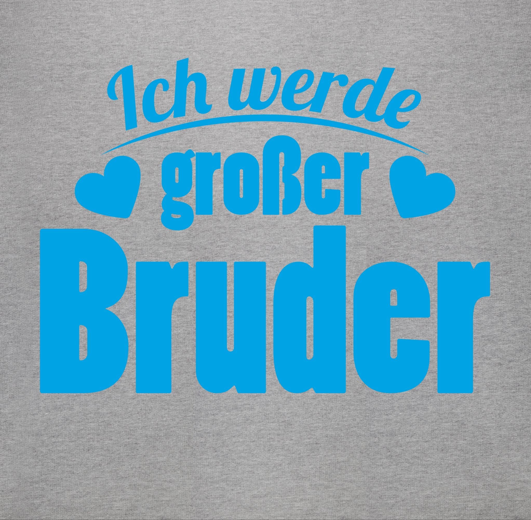 Shirtracer Sweatshirt Ich werde Großer Bruder meliert 2 Bruder großer Grau