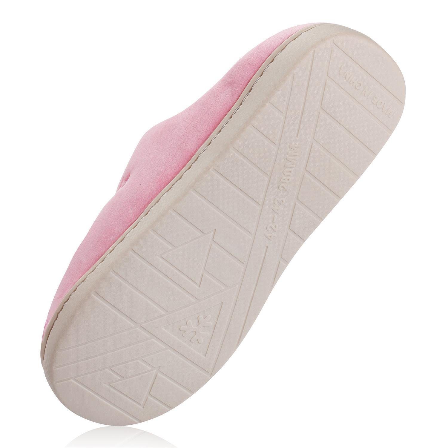 Katara Tier Pantoffeln Gr. 34-41 (Einhorn, Katze, Hase) Plüsch Hausschuhe Hausschuhe, weich, warm, süß, kuschelig, Plüsch Einhorn (Pink)