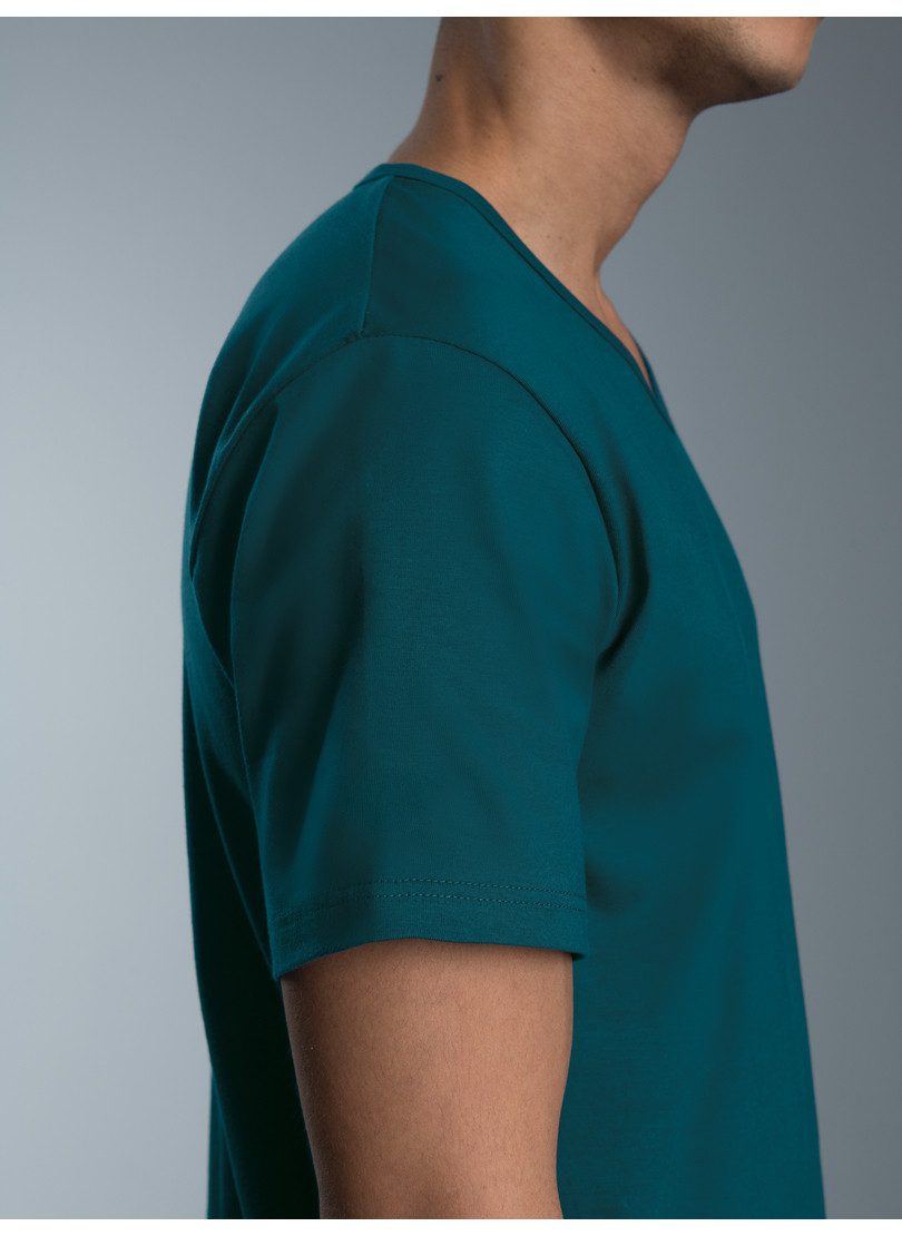 Trigema T-Shirt TRIGEMA T Shirt aus Biobaumwolle mit V-Ausschnitt (1-tlg)