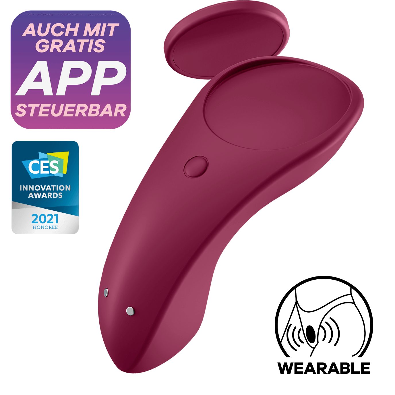 Slipvibrator App, Satisfyer Connect Auflege-Vibrator mit Secret 8,5cm "Sexy App", Satisfyer