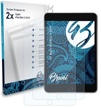 Bruni Schutzfolie Glasklare Displayschutzfolie für iPad Mini 5 2019, (2 Folien), praktisch unsichtbar