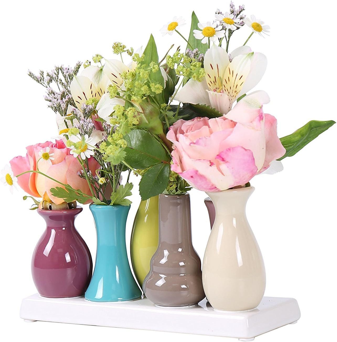 Jinfa Dekovase Handgefertigte kleine Keramik Deko Blumenvasen (Set, Je nach günstig online kaufen