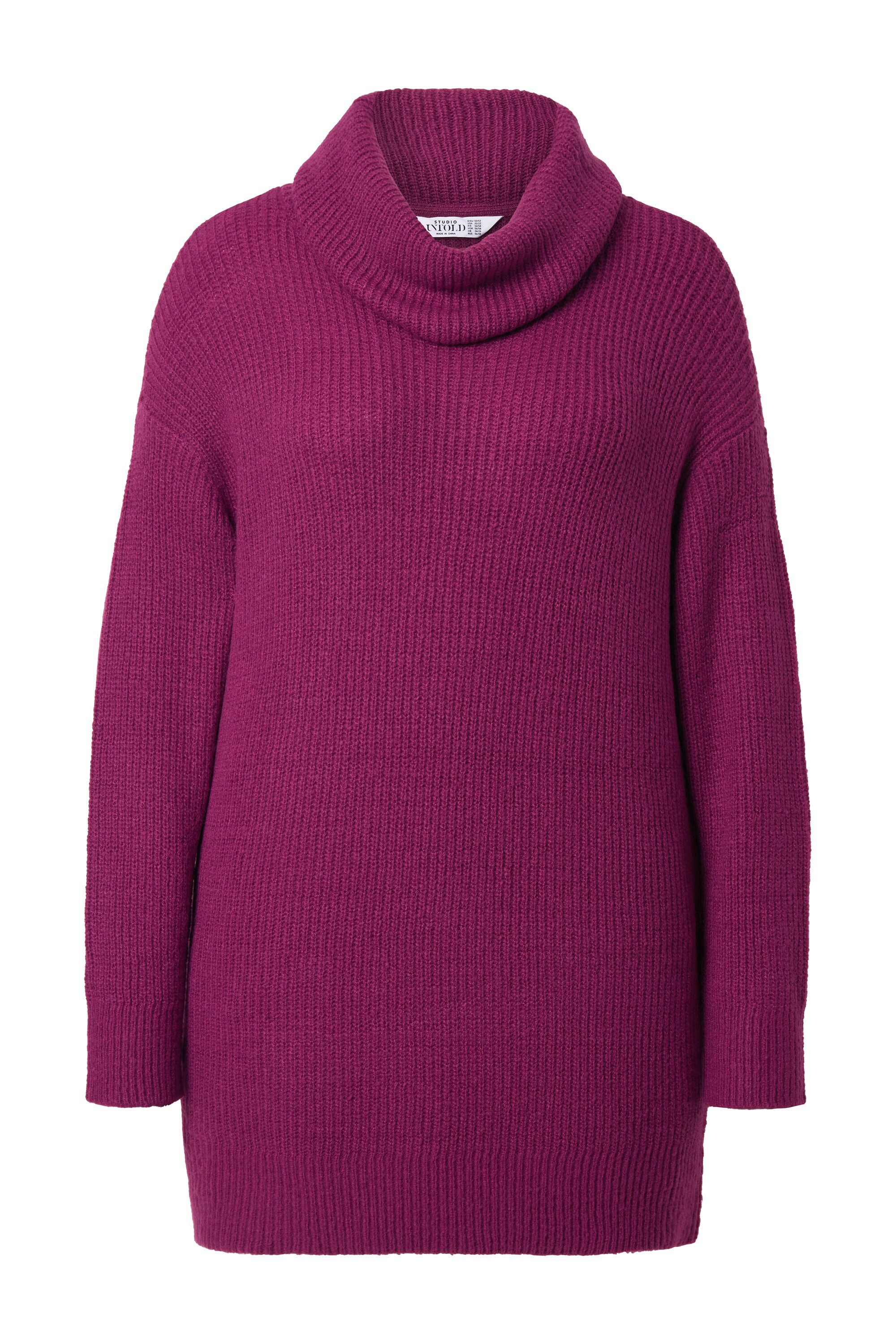 Studio Untold Strickpullover Pullover oversized länger geschnitten Rollkragen