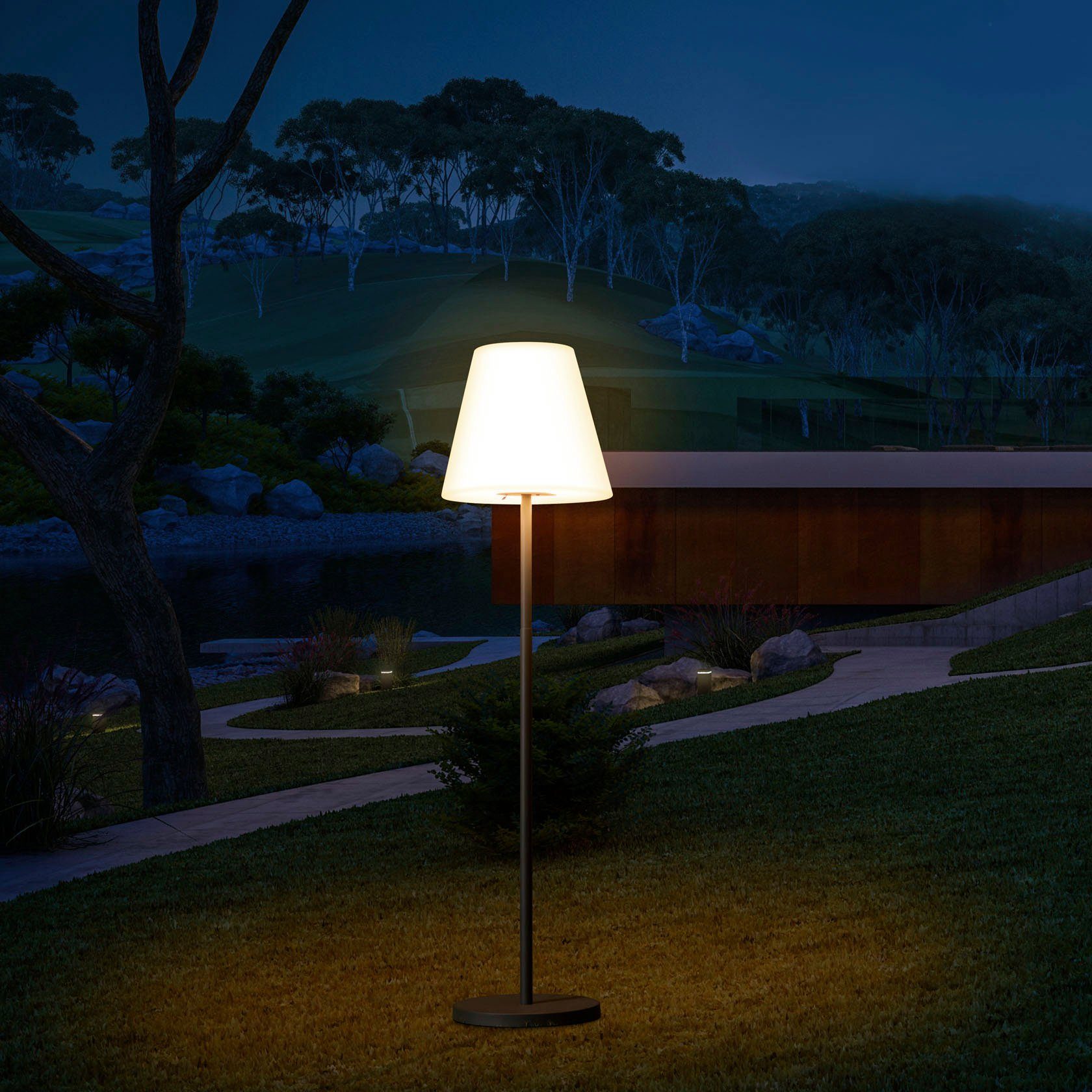 Paco Home Stehlampe JEN, Wasserdicht Akku Garten Outdoor In integriert, fest LED Aufladbar LED IP44 Und Terrasse