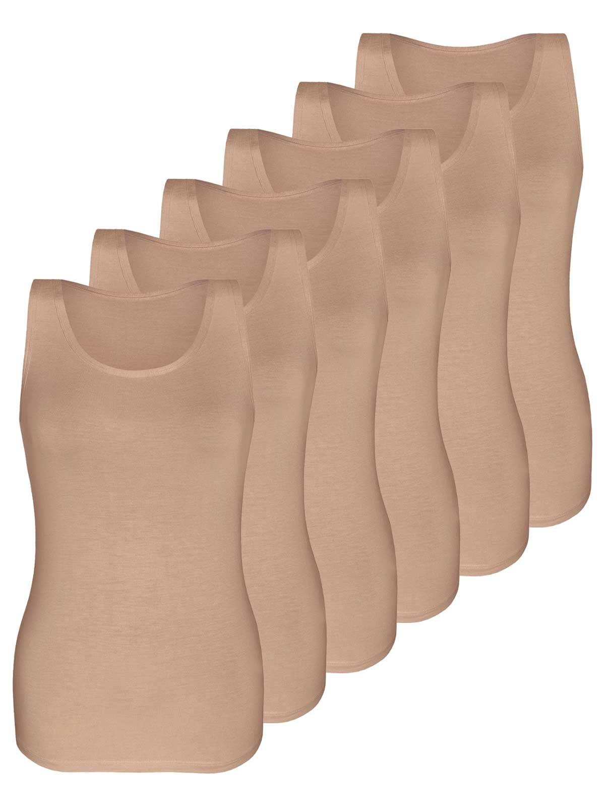 Sassa Achselhemd 6er Sparpack Top LOVELY SKIN (Spar-Set, 6-St) - 6xBeige