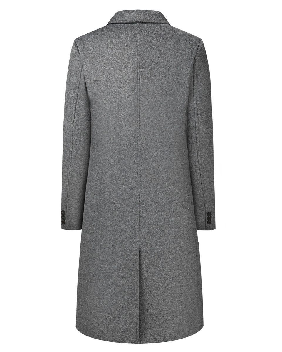 Allthemen Langmantel zweireihiger Herrenmantel in Uni Optik warmer Winterma günstig online kaufen