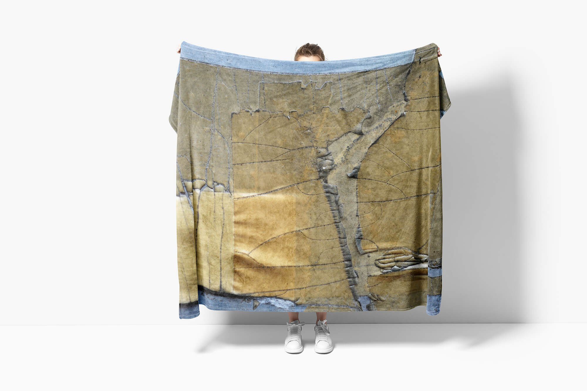 Sinus Art Handtücher (1-St), Handtuch Strandhandtuch Alte Farbe mit Auffallend Strukt, Handtuch Kuscheldecke Saunatuch Baumwolle-Polyester-Mix Fotomotiv