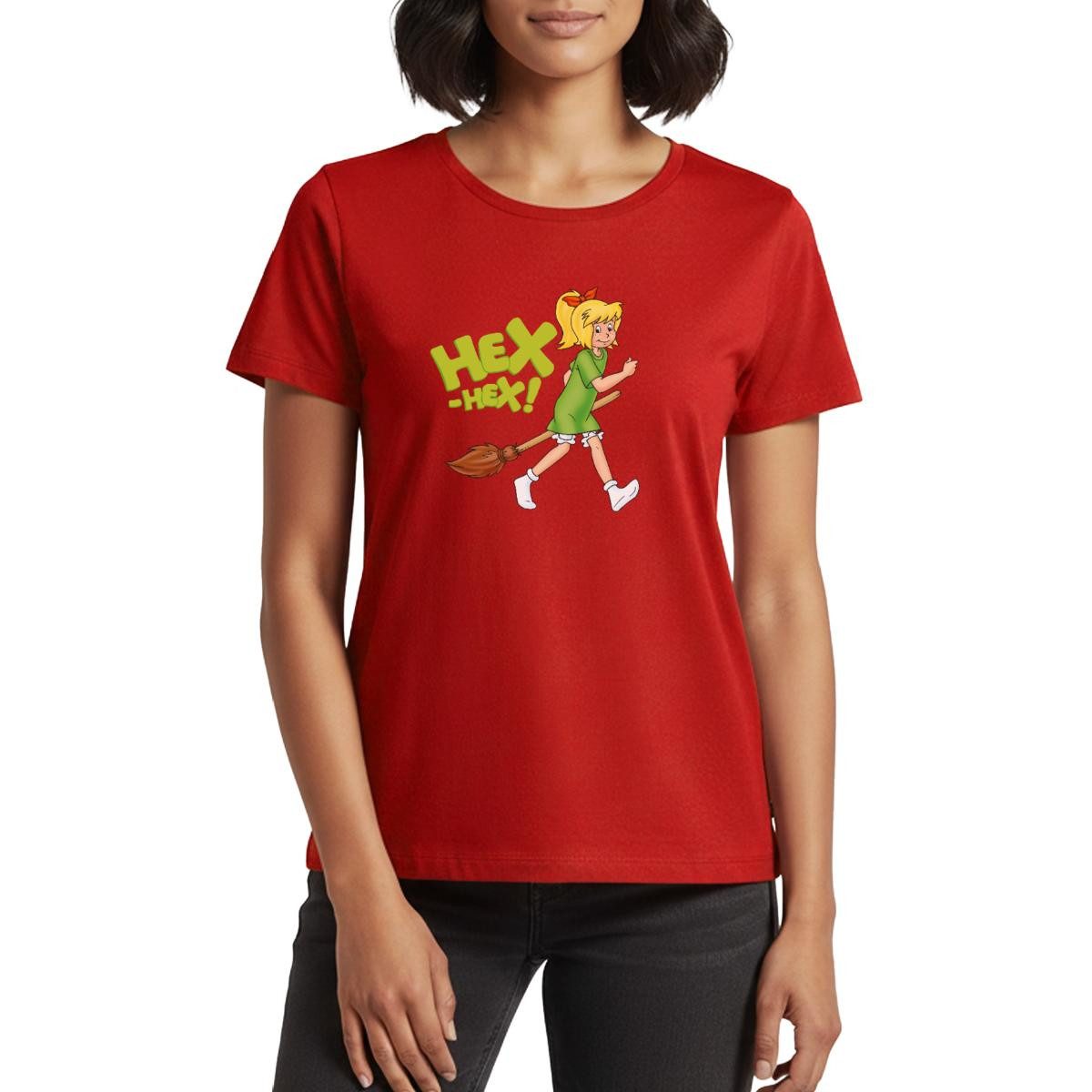 Spreadshirt T-Shirt Bibi Blocksberg Mit Kartoffelbrei Hex-Hex Frauen Premium T-Shirt (1-tlg) Fällt klein aus. Wir empfehlen, eine Größe größer zu bestellen.