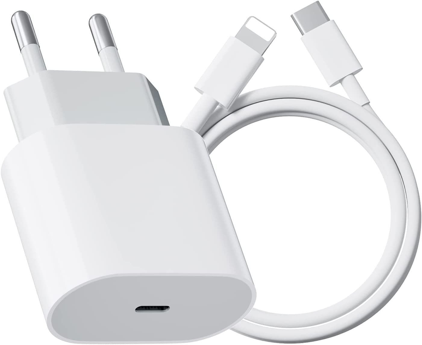 Futurea Ladekabel für iPhone Ladeset Kabel 1m USB-C Lightning 20W Ladestecker USB-Ladegerät (100cm Lightning Kabel iPhone Ladekabel, 1-tlg., Power Adapter, für iPhone 11 12 13 14 X XR XS Pro Max Mini SE)
