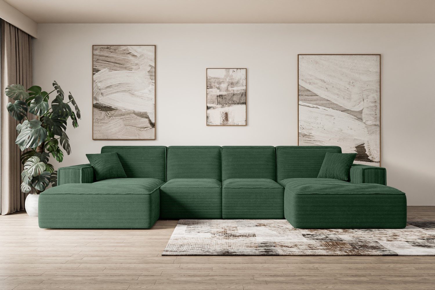ALTDECOR Wohnlandschaft SIERRA-U, Sofa Praktische Bequeme Funktionsecke Couch U-Form Eckcouch, Corner Sofa U-Form Vielseitige Sofa Wohnlandschaft Wohnzimmer