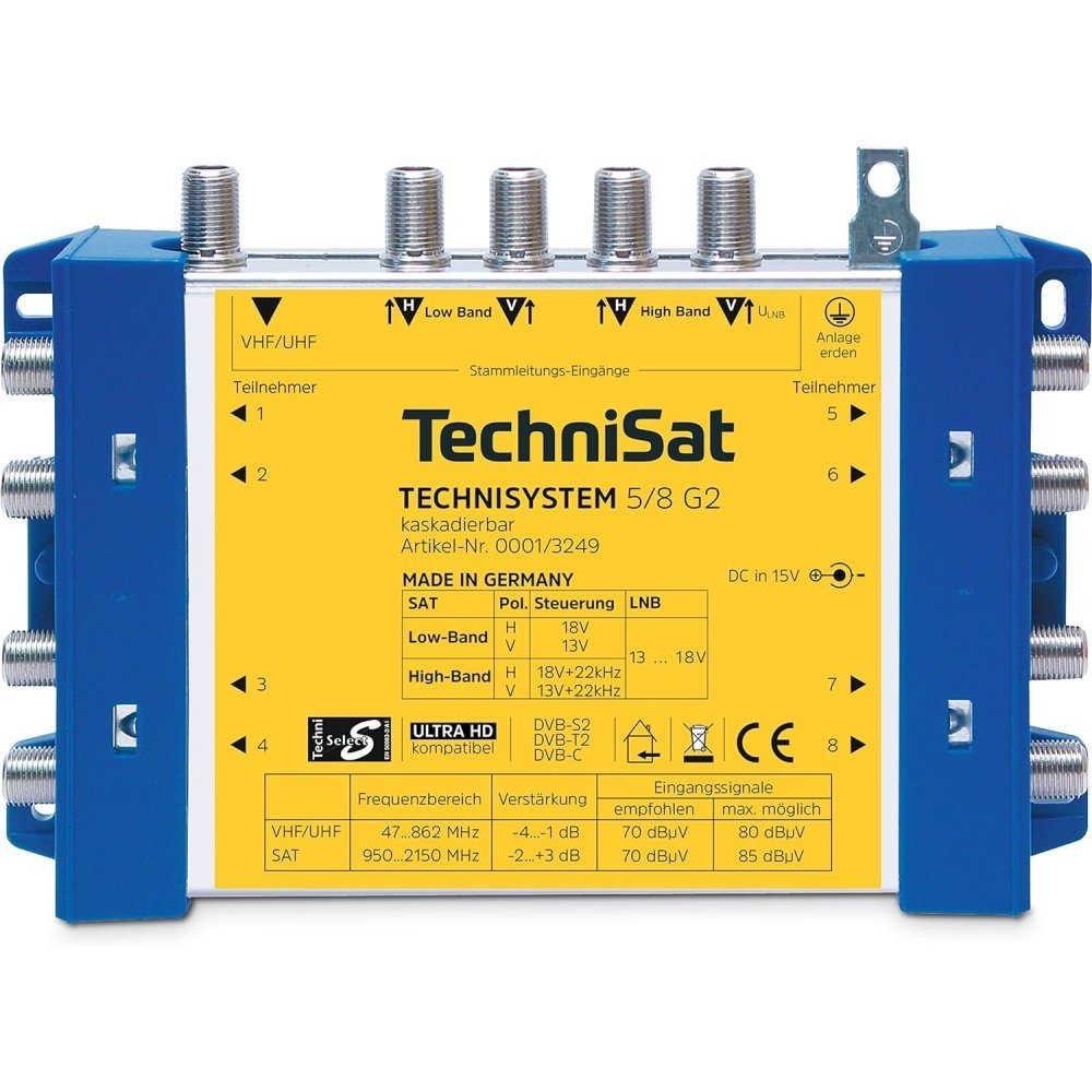 TechniSat SAT-Multischalter TechniSystem 5/8 G2 - Multischalter - gelb/blau