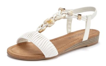 LASCANA Sandale Sandalette, Sommerschuh mit elastischen Riemchen, Schmucksteinchen