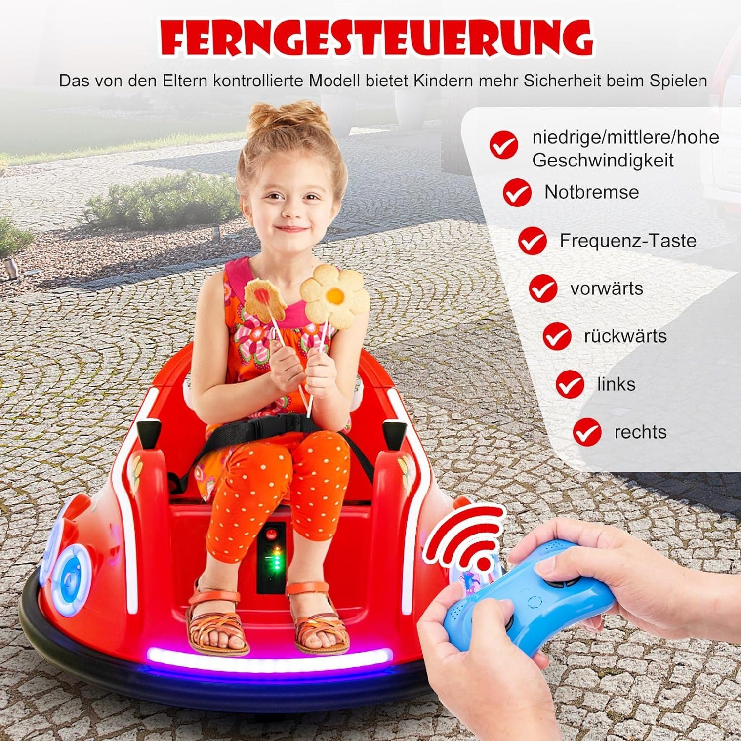 KOMFOTTEU Elektro-Kinderauto Autoscooter, blinkendem LED-Licht & günstig online kaufen
