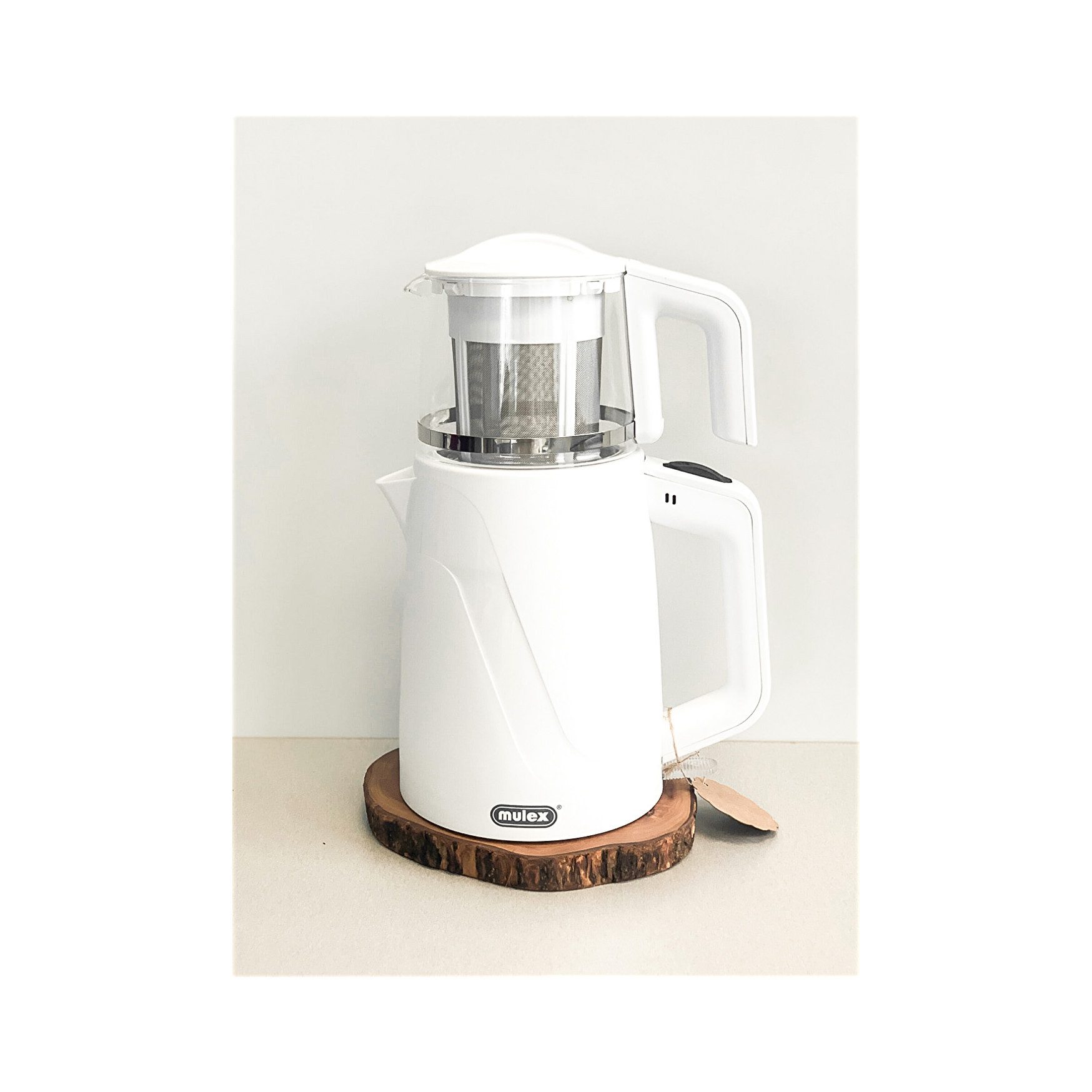Mulex Teekocher 2in1 Elektrischer Wasser-/ Teekocher 1650W mit Sieb aus Edelstahl