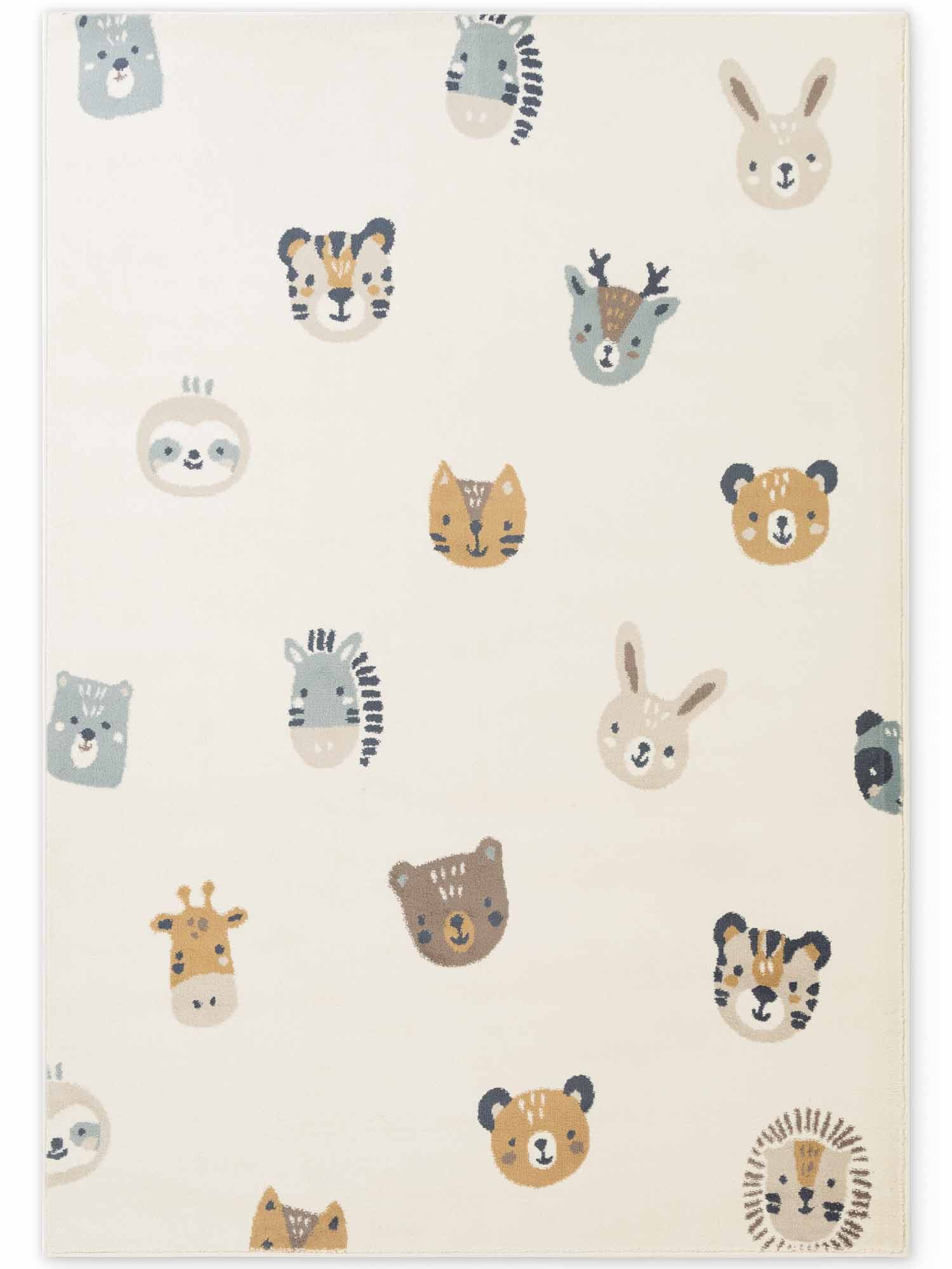 HANSE Home Kinderteppich Tiny Zoo, rechteckig, Höhe: 10 mm, Pflegeleicht, Weich, Kinderzimmer, Spielteppich, Spielunterlage