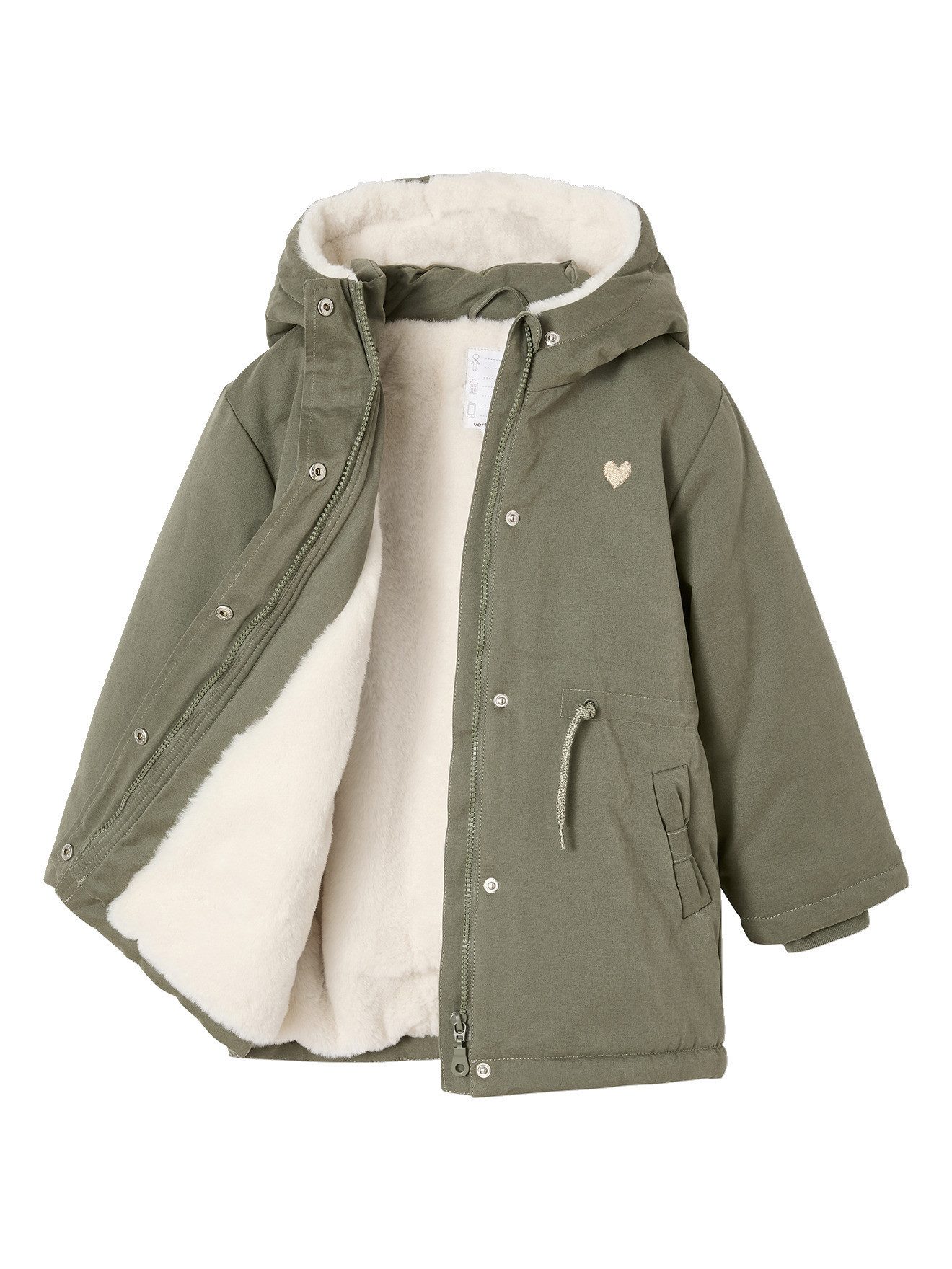 vertbaudet Parka Mädchen Winterjacke mit Kapuze und Webpelz-Futter – Bild 5 von 5