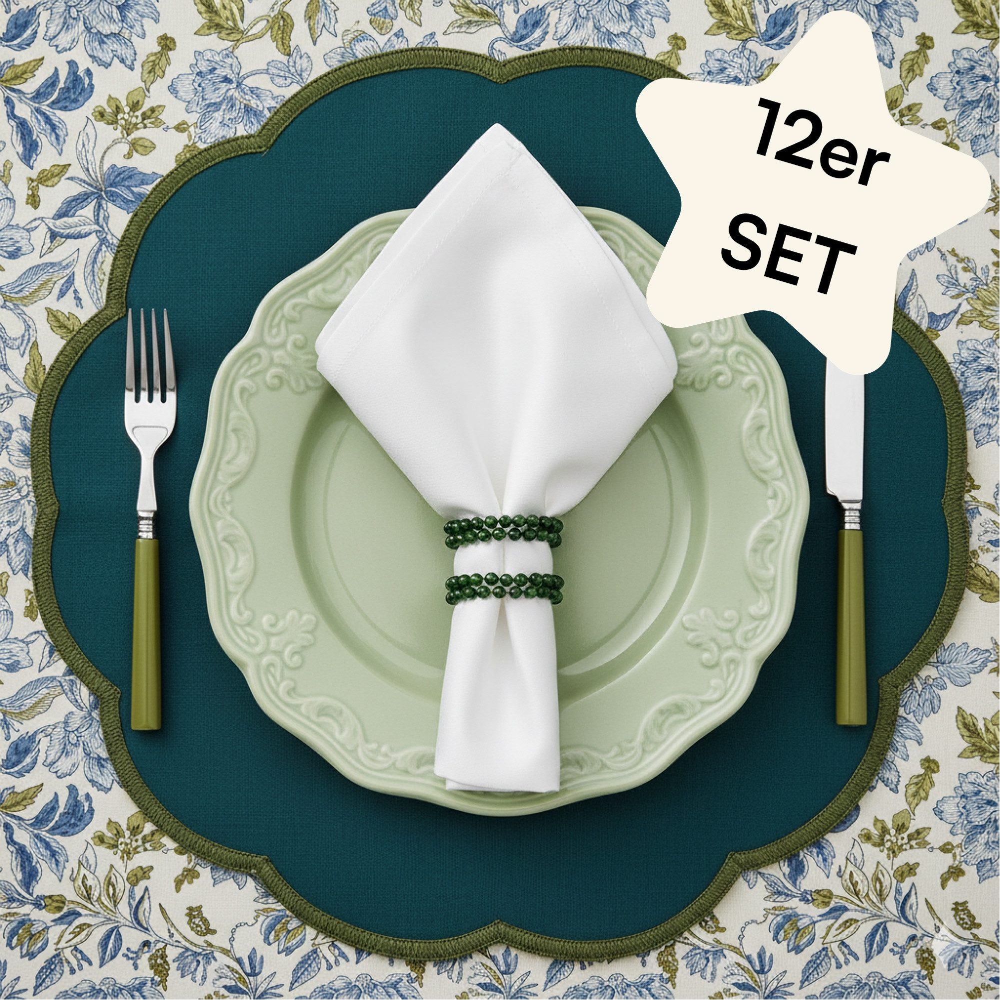 Seralino Stoffserviette 100% Bio-Baumwolle, (Set, 12 St., Wiederverwendbar), 40x40 cm & 45x45 cm