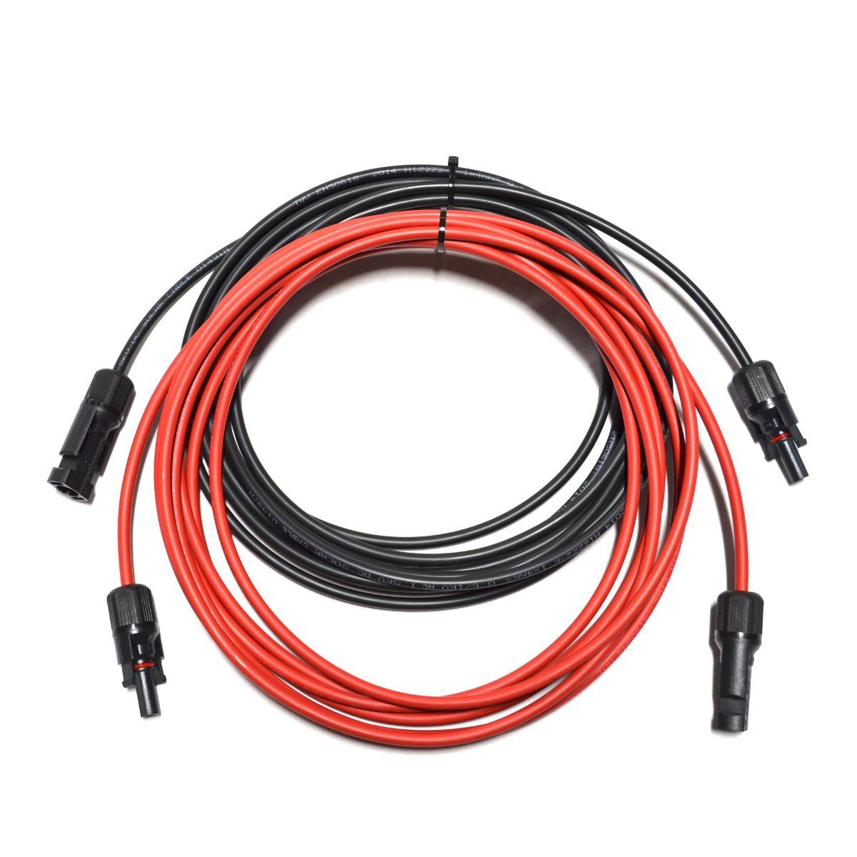 smartEC Solarkabel Verlängerungskabel 4 - 6mm² mit Stecker 2x 5m 4mm² Solarkabel, Außenduchmesser: 5,2mm (500 cm), Kabeltyp H1Z272-K IP68 Verlängerungskabel 1-30 Meter