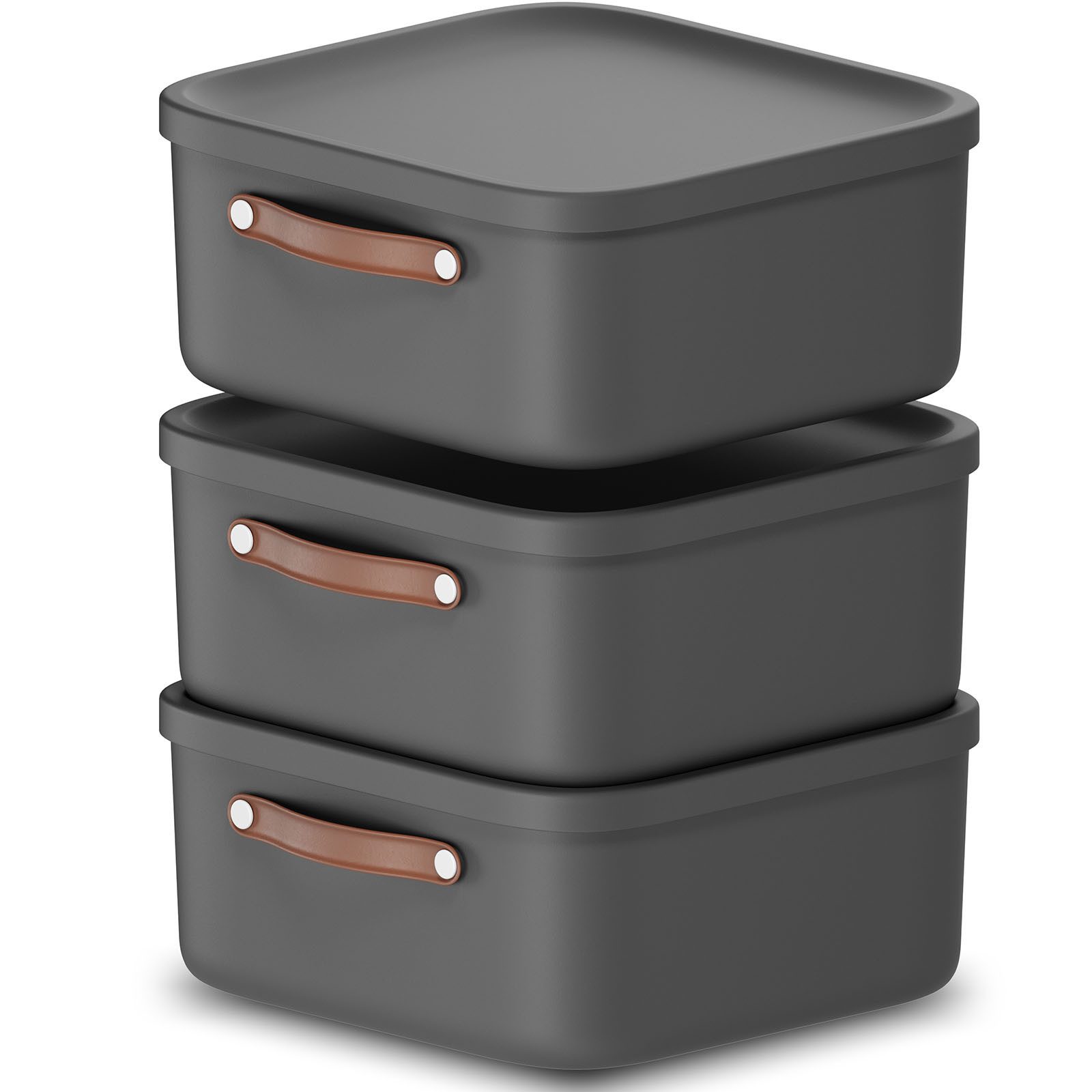 Stapelbox 3er-Set Kiste mit Deckel Maloja 20l