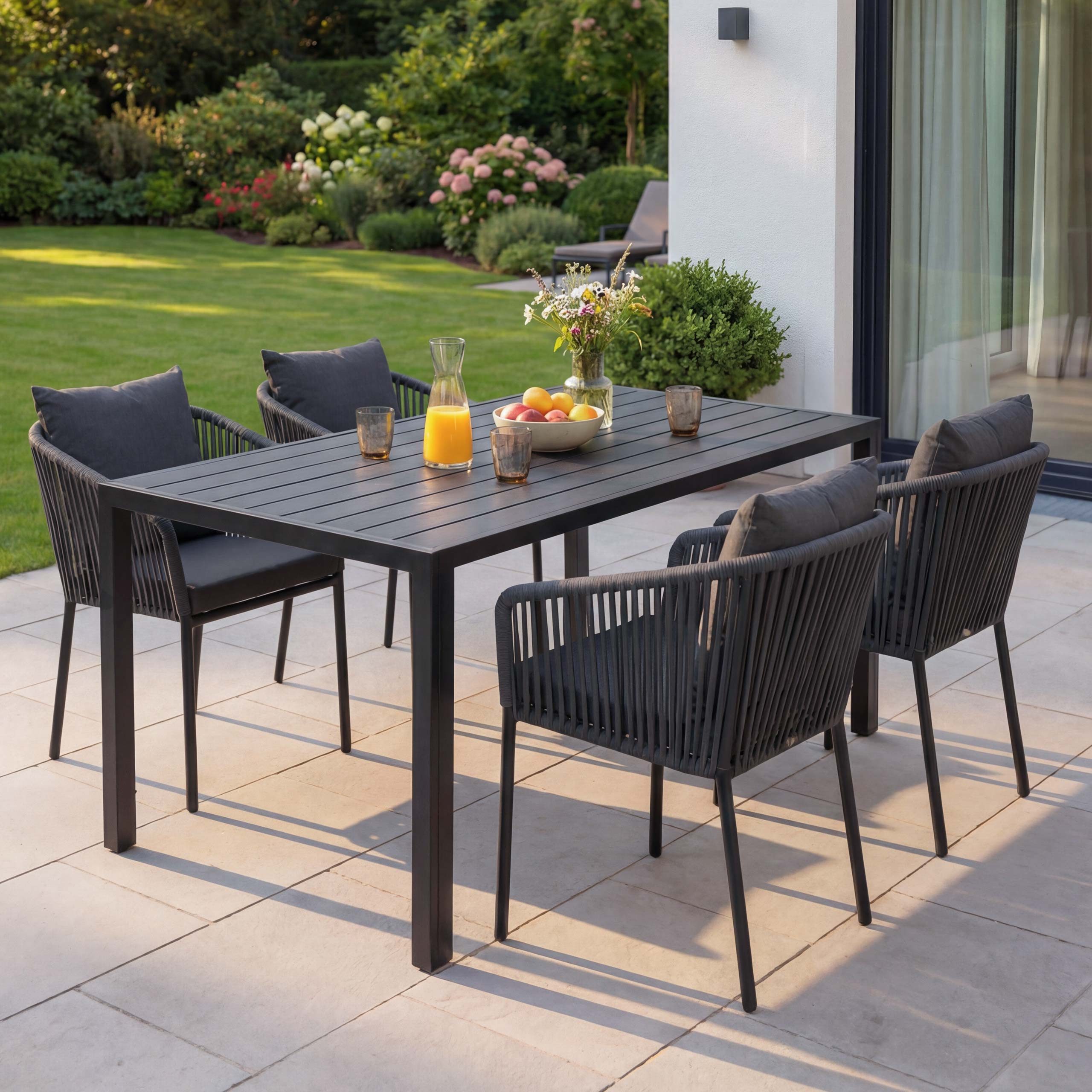 MCW Sitzgruppe MCW-N41-4, (Set, 5-tlg., 5-teilig), Witterungsbeständig und besonders pflegeleicht