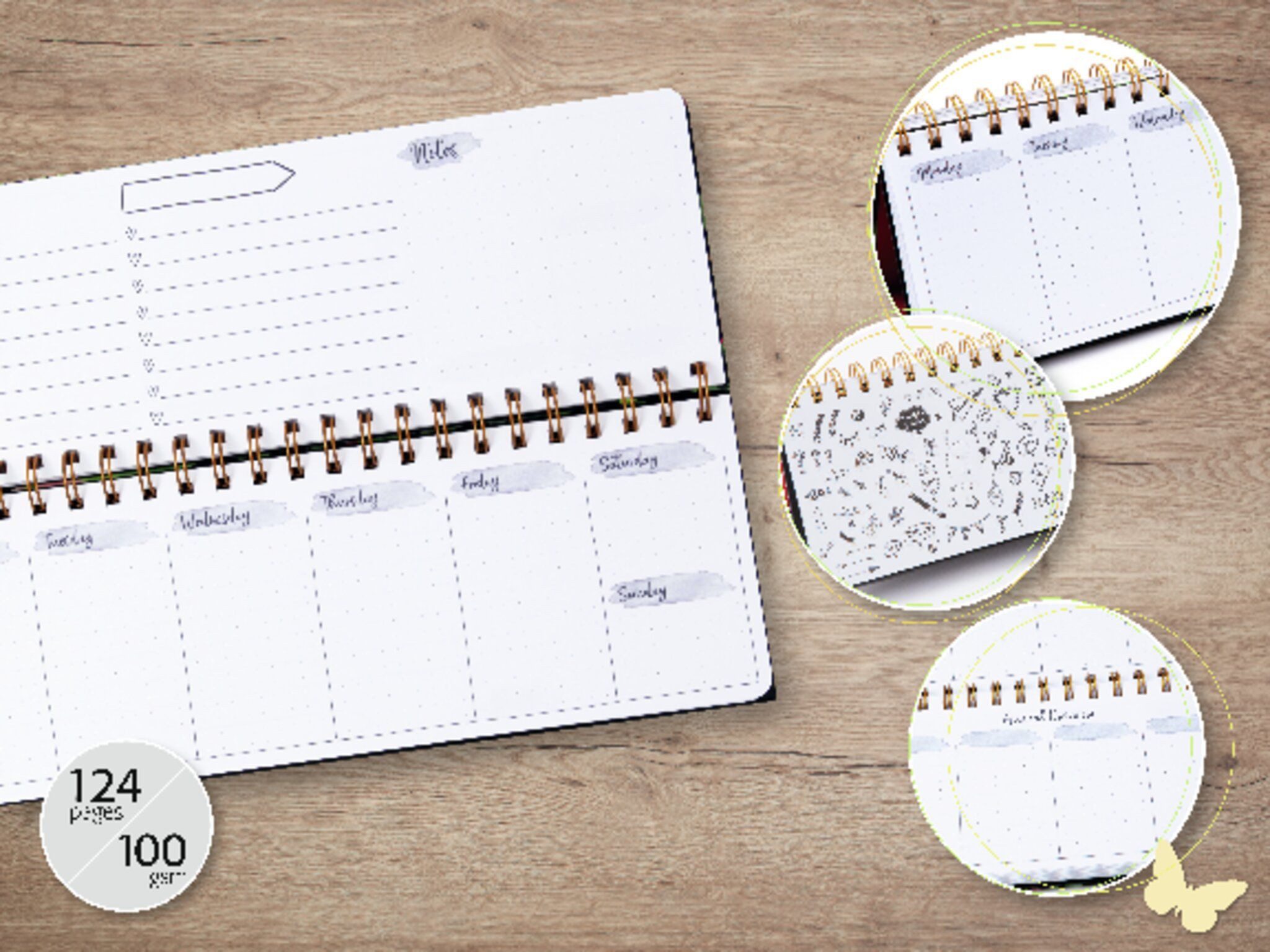 Sigel Buchkalender SIGEL JP100 Wochenplaner Jolie - Flower Love - undatiert - 53 Wochen -