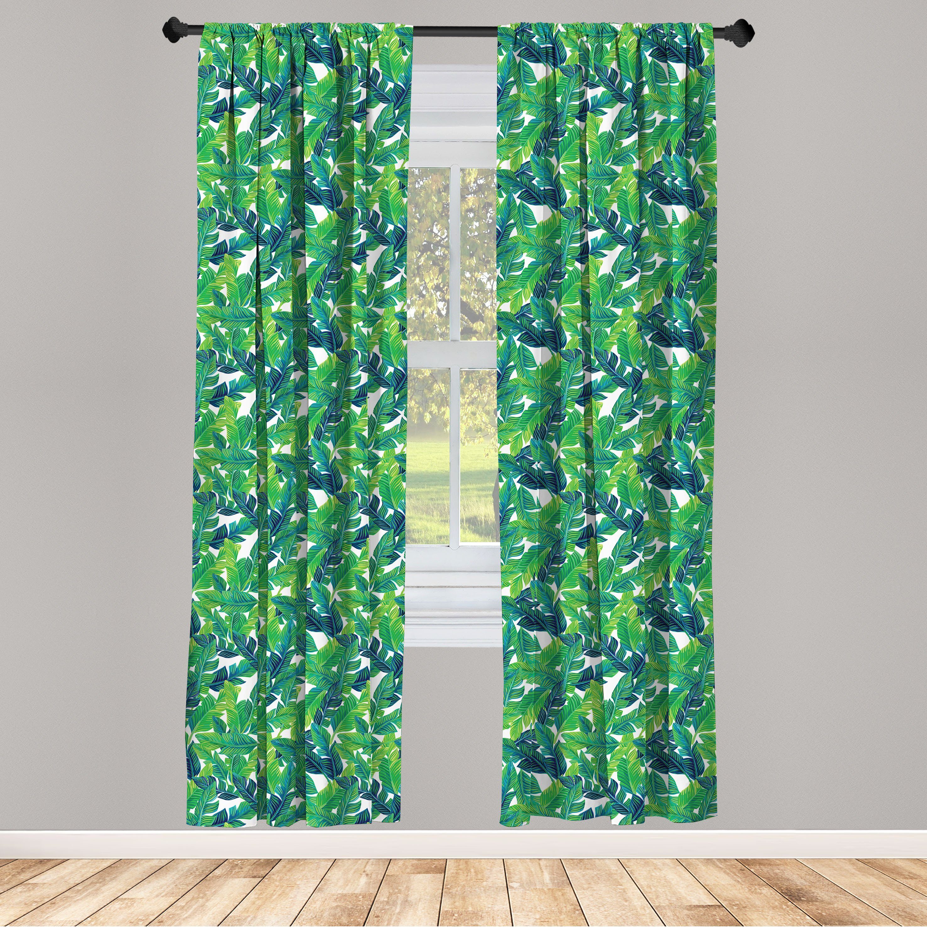 Gardine Vorhang für Wohnzimmer Schlafzimmer Dekor, Abakuhaus, Microfaser, Bananenblatt Brasilianische Tropical Blatt