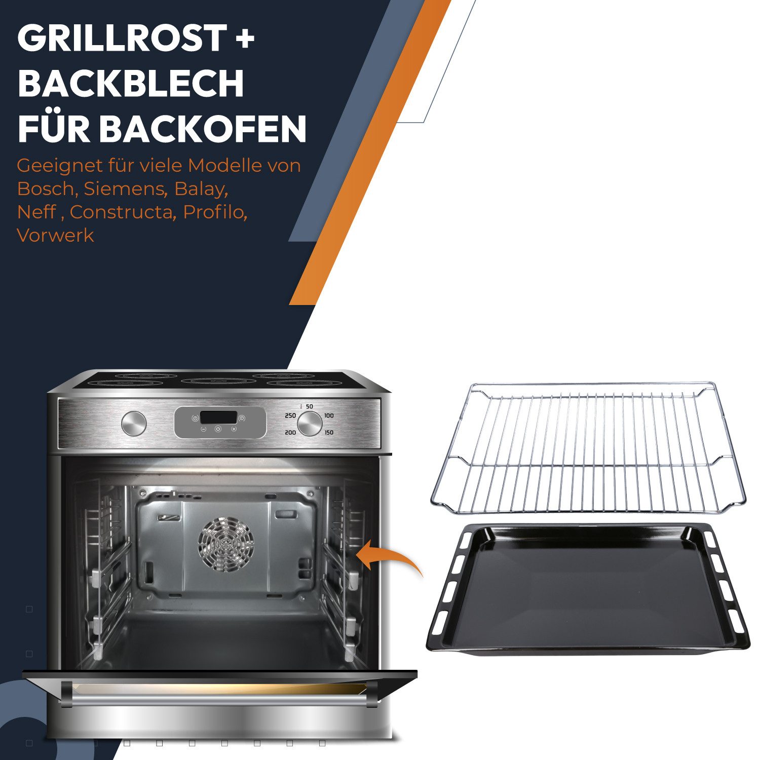 Kenekos Backblech Set mit Grillrost, Metall, (1-St), Backblech / Grillrost 465 x 375 mm