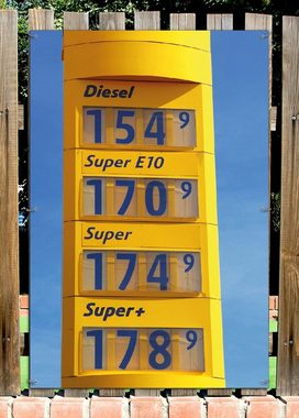 Wallario Sichtschutzzaunmatten Benzinpreistafel