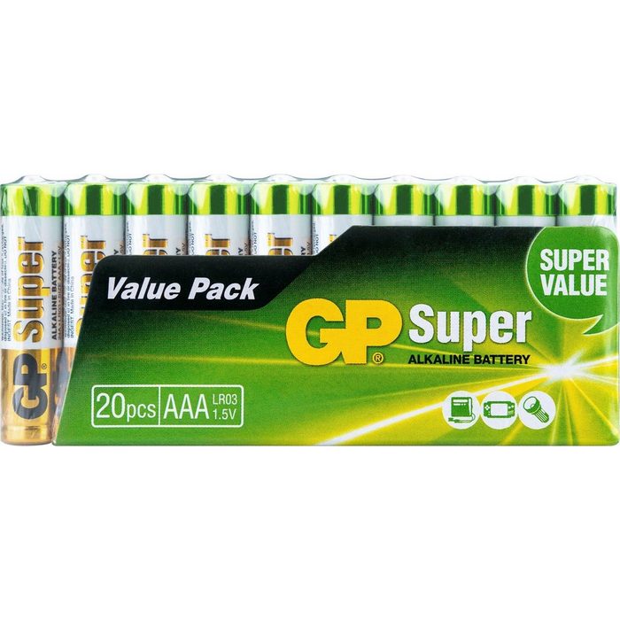 GP Batteries 20er Pack Super Alkaline AAA Batterie (1 5 V 20 St)