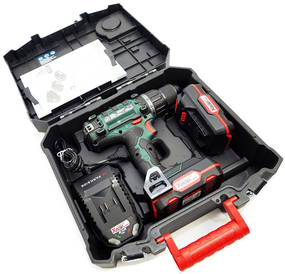 Parkside Akku-Bohrschrauber Set »PABS 20-Li G8«, mit 2 Akkus, Ladegerät, Zubehörset, 20 V, max. 1500,00 U/min, Inkl. 2 Akkus (2Ah) und Ladegerät (2,4A)