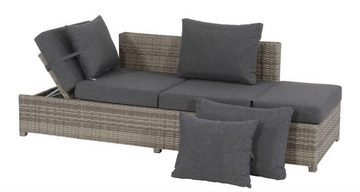 Lesli Living Gartenlounge-Bank Lesli Living Loungesofa Loungebank "Roma Cloud" grau