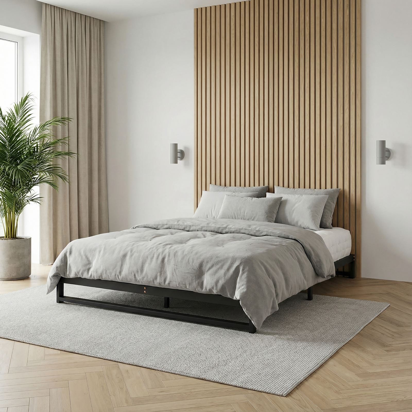 IDIMEX Futonbett MITI, Bettgestell 140x190 cm aus Metall mit Lattenrost Schwarz
