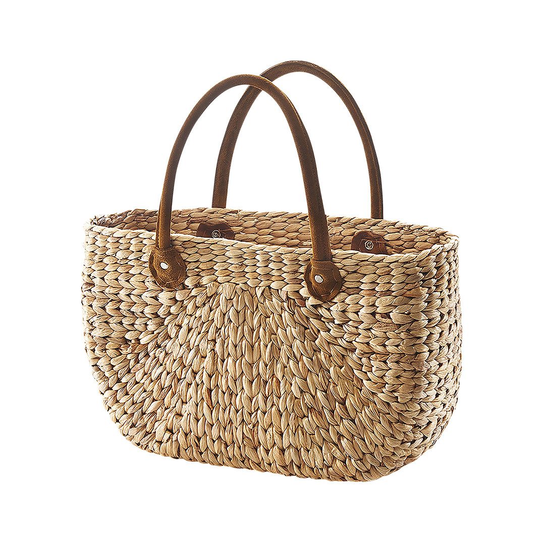 Kobolo Shopper Korbtasche aus Wasserhyazinthe natur günstig online kaufen