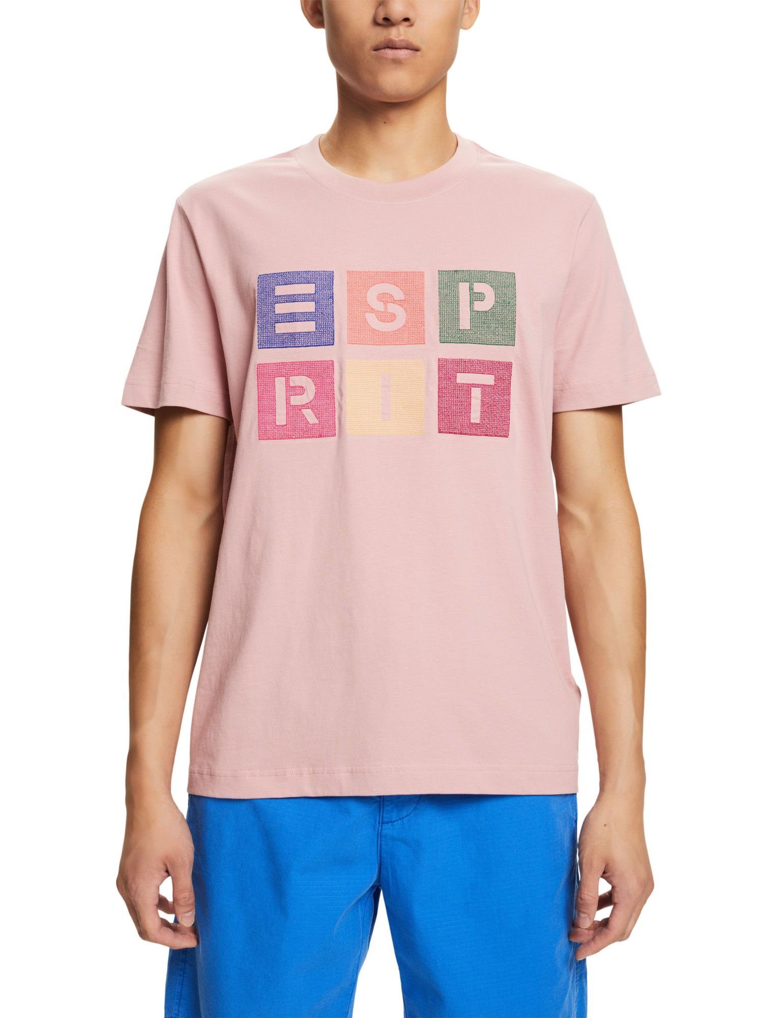 (1-tlg) Logoprint T-Shirt mit Baumwoll-T-Shirt Esprit PINK OLD