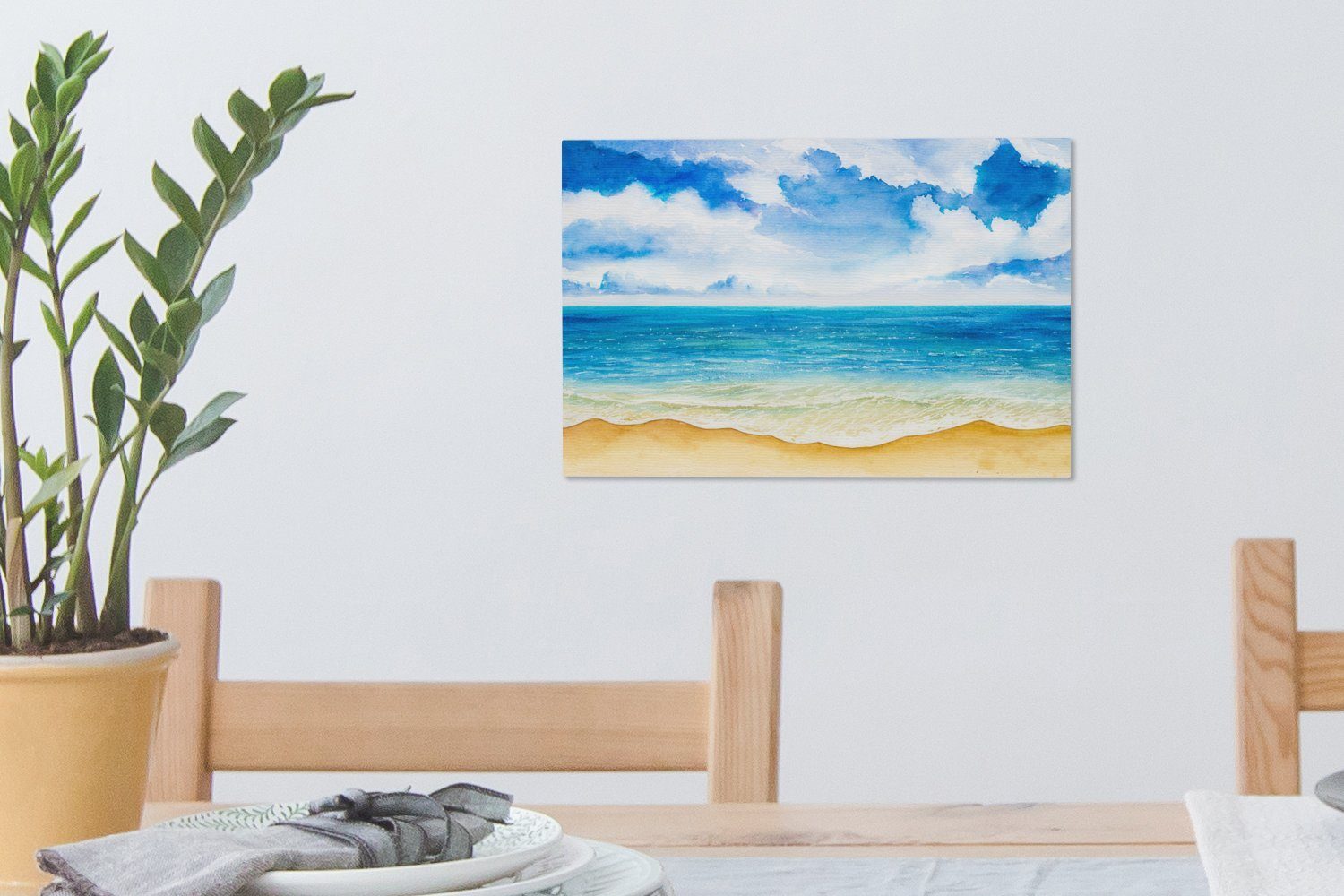 Meer OneMillionCanvasses® - Himmel, 30x20 St), cm Wandbild Wanddeko, Leinwandbild Aufhängefertig, (1 - Leinwandbilder, Strand