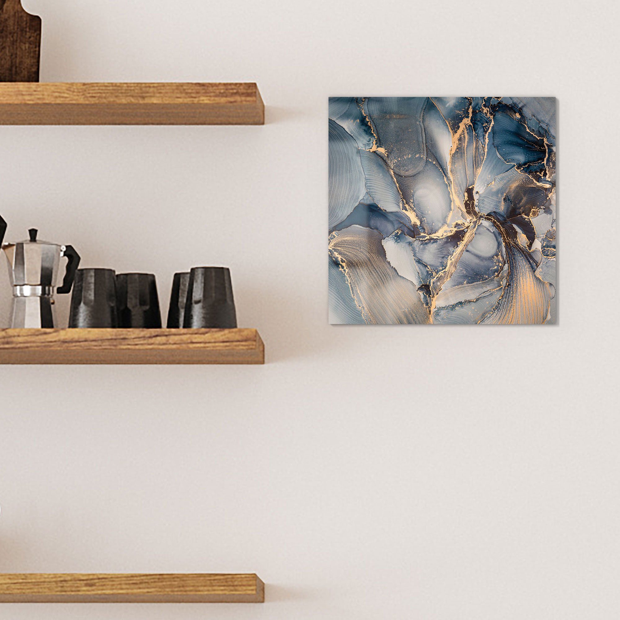 DEQORI Magnettafel 'Marmor-Farbspiel mit Gold', Whiteboard Pinnwand beschreibbar