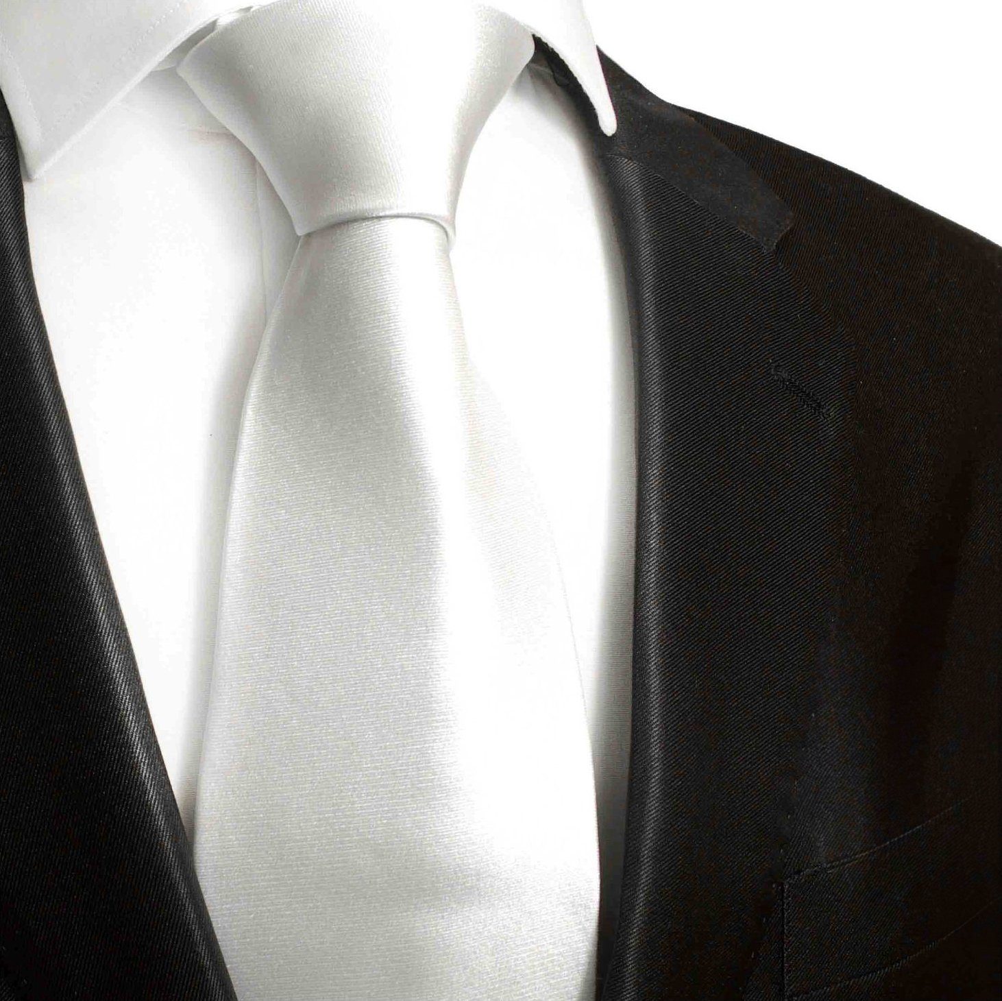 Paul Malone Krawatte für Herren Uni Krawatte weiss günstig online kaufen