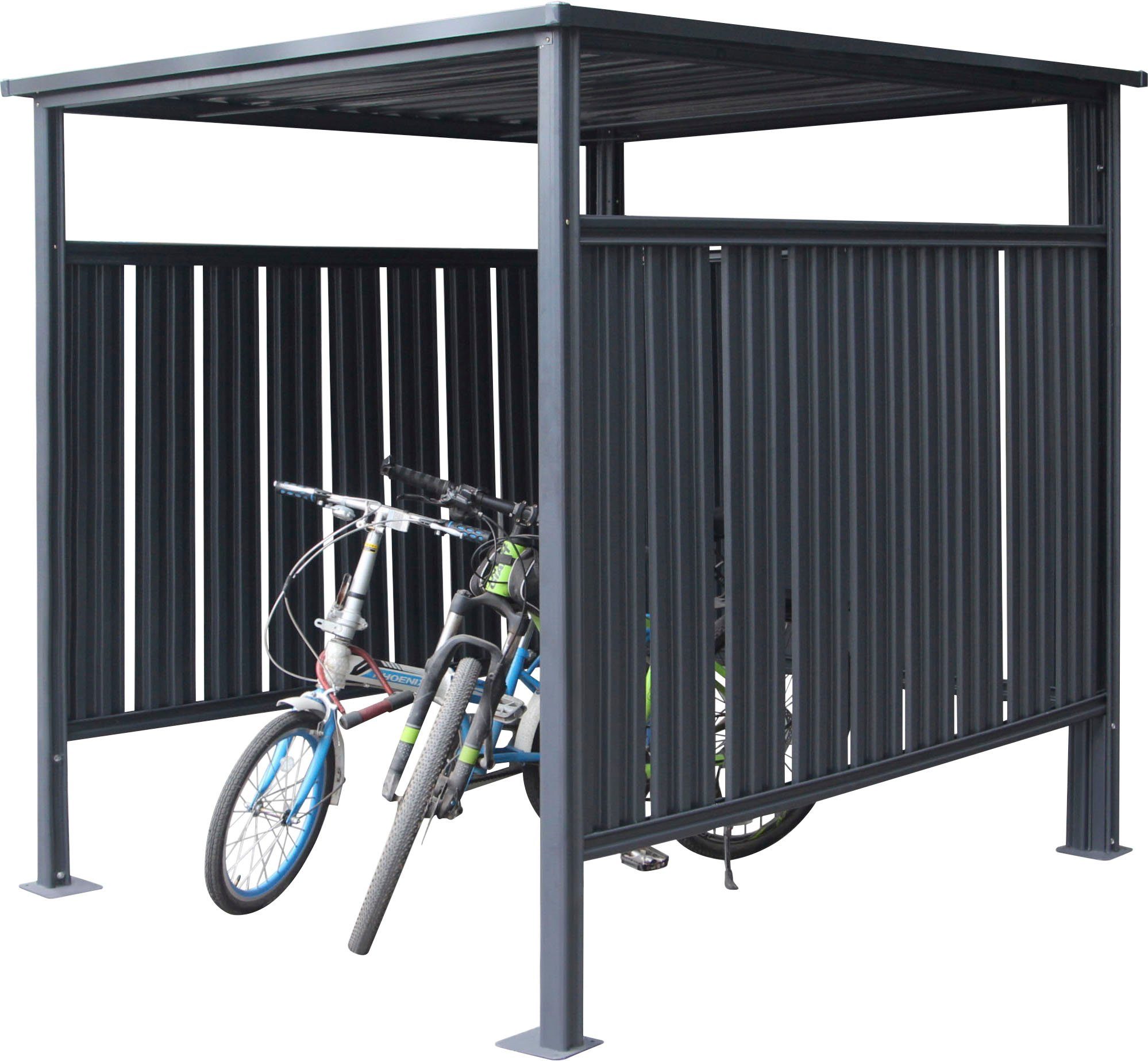 WESTMANN Kaminholzregal, BxTxH:180x200x210 cm, anthrazit, auch als Fahrrad- oder Rauchunterstand
