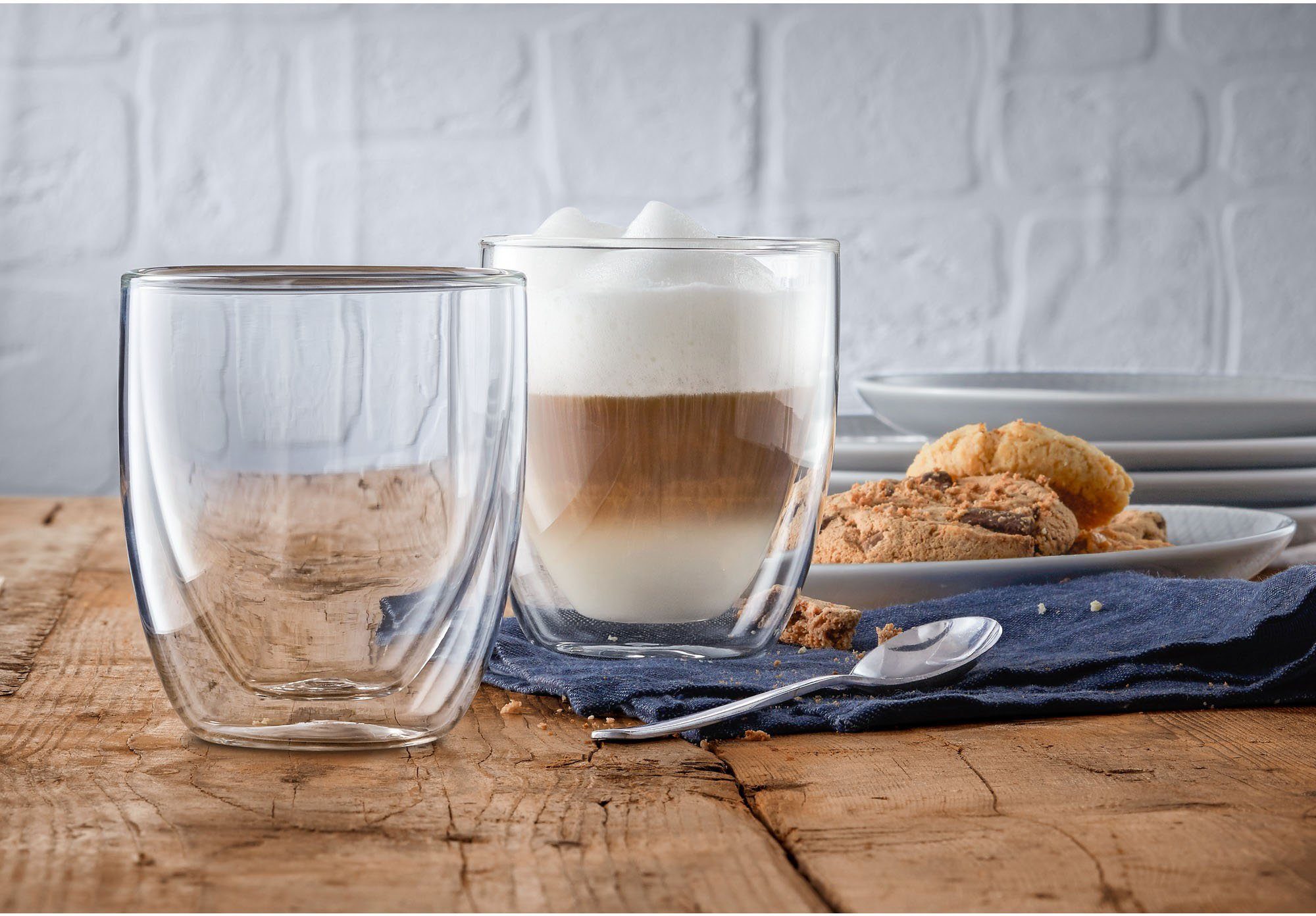 WMF Gläser-Set »Kult Coffee«, Glas, Doppelwandige Ausführung mit  Thermoeffekt