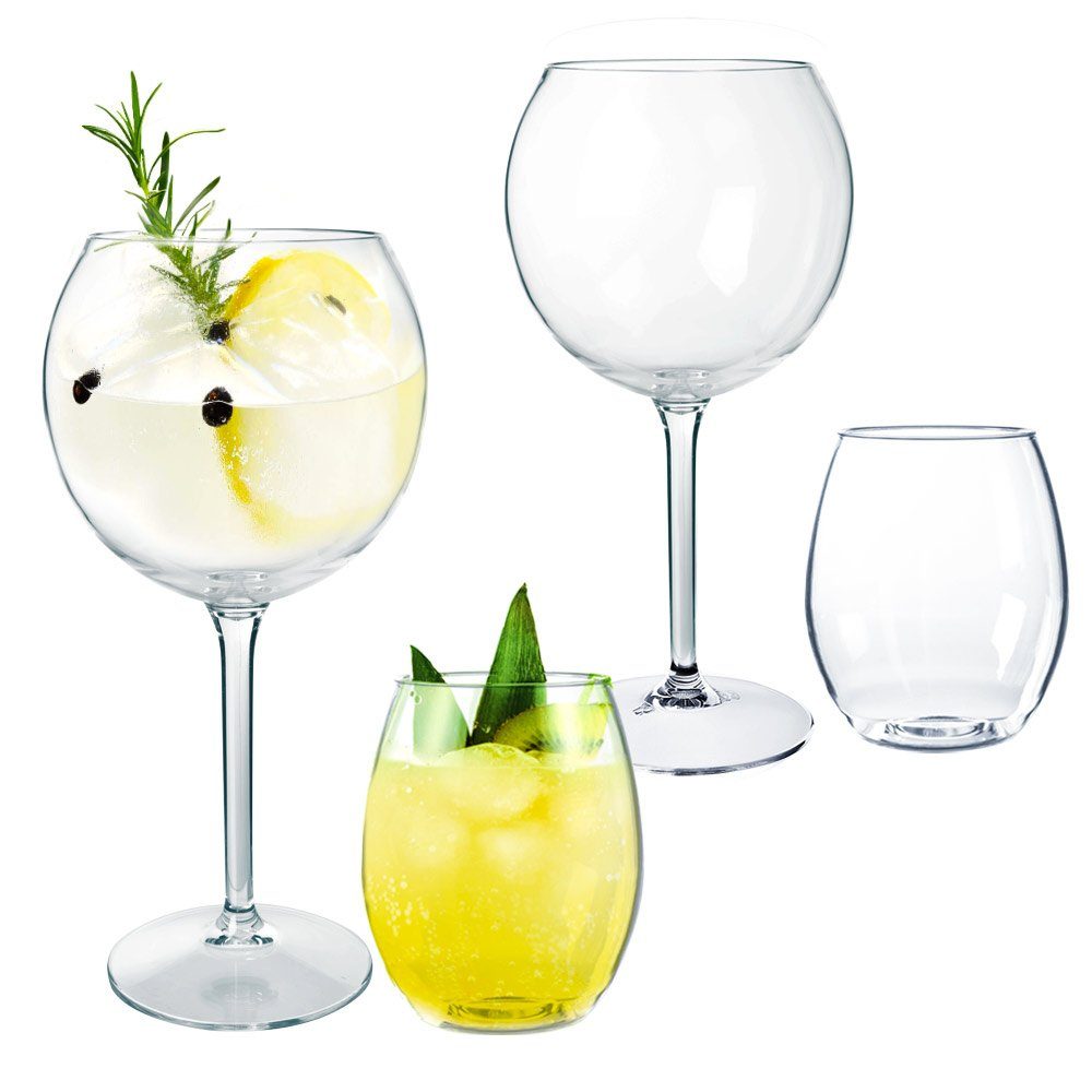 Doimoflair Weinglas Doimoflair Weingläser Cocktailglas aus Plastik bruchsicher Transparent, 4-tlg.
