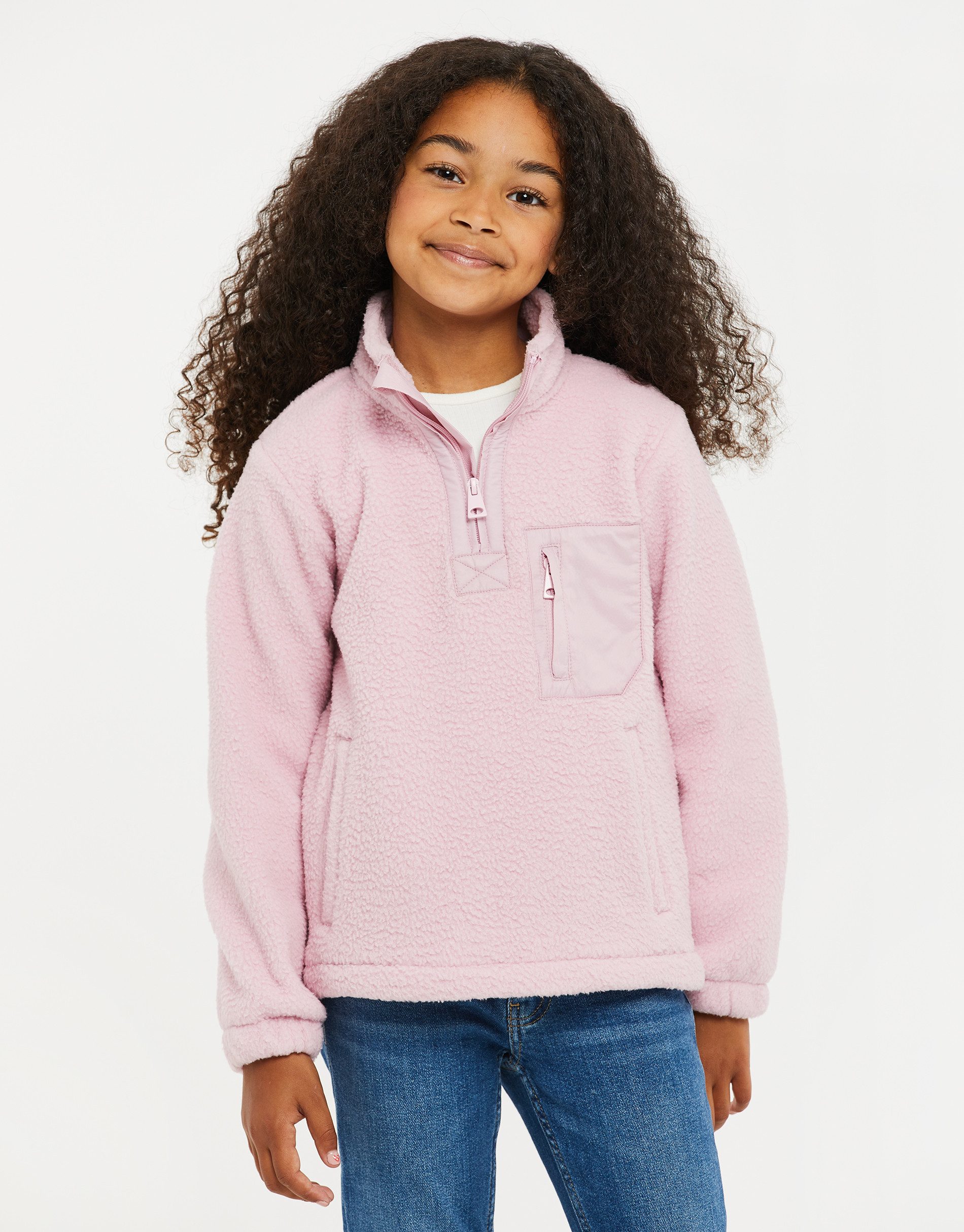 Threadgirls Fleecepullover (1-tlg) mit praktischem Reißverschluss am Kragen